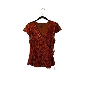 Banana Republic women’s Rust reptile floral BoHo burn out top S